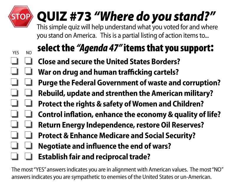 Which items in Agenda_47 do you support